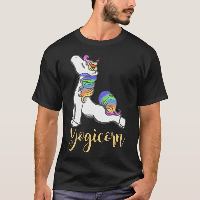 Camiseta Yogicornio Cute mágico Unicornio Juego de entrenam (Anverso)