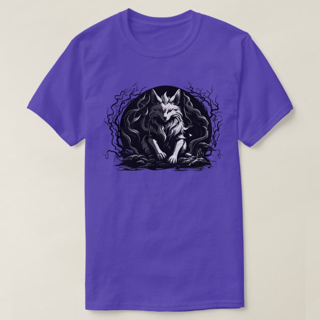 Camiseta Yokai figurine de Japan Dark Kitsune (Diseño del anverso)