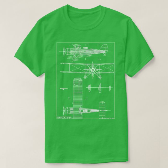 Camiseta Yokosuka B4Y Japonés WW2 Biplane Torpedo Bomba P (Diseño del anverso)