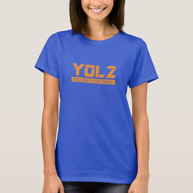 Camiseta YOL2 usted vive solamente dos veces naranja de la (Anverso)