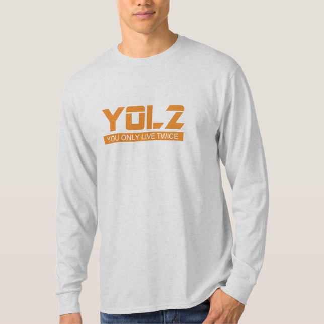 Camiseta YOL2 usted vive solamente dos veces naranja de la (Anverso)