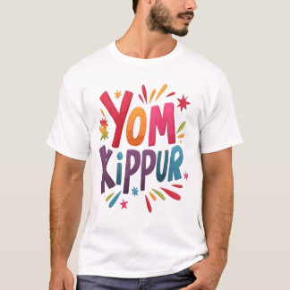 Camiseta Yom Kippur 2025 - Tipografía Colorida Jud
