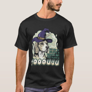 Camiseta Yooouuu Fantasmas Perro Beagle Sombrero de Bruja M