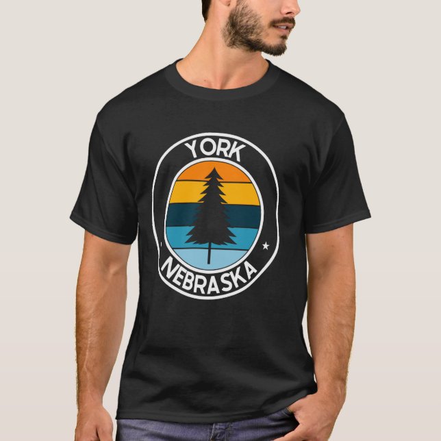 Camiseta York Nebraska NE Estados Unidos City Orgullo Retro (Anverso)