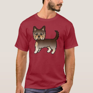Camiseta Yorkie Cartoon de perro Yorkshire Terrier de choco