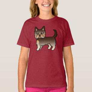 Camiseta Yorkie Cartoon de perro Yorkshire Terrier de choco