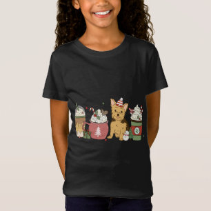 Camiseta Yorkie Coffee Latte Navidades de Invierno Perro Ma
