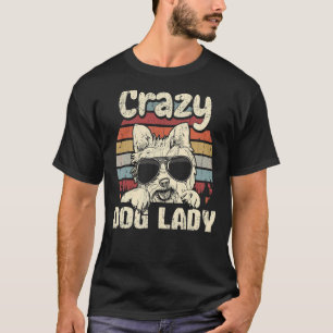 Camiseta Yorkie Crazy Dog Lady Viñeta Retro del Día de la M