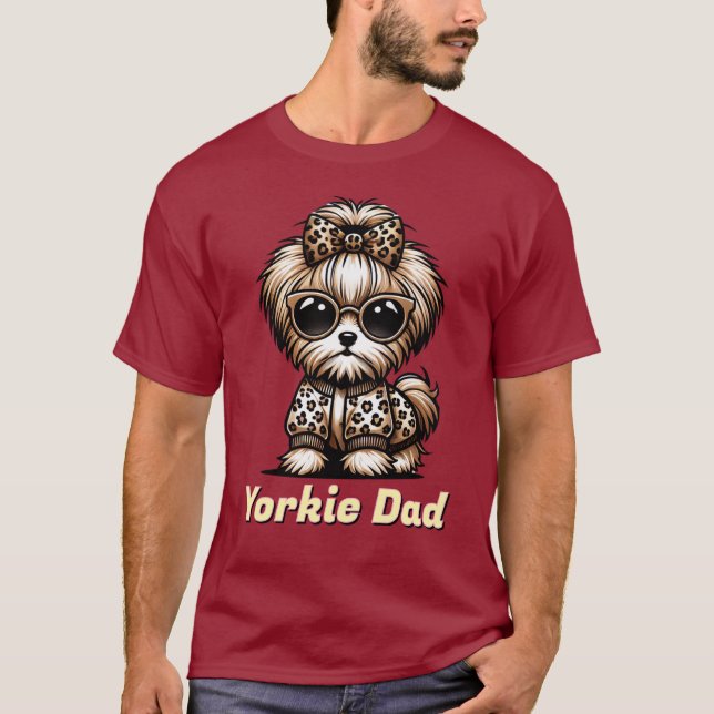 Camiseta 'Yorkie Dad' de Cute Terrier Yorkshire (Anverso)