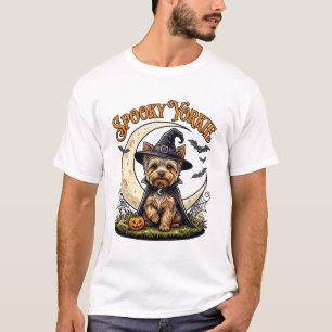 Camiseta Yorkie de Yorkshire espeluznante sombrero de bruja