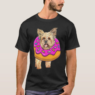 Camiseta Yorkie Dog Donut Doughnut Bakers Chicas de cumplea