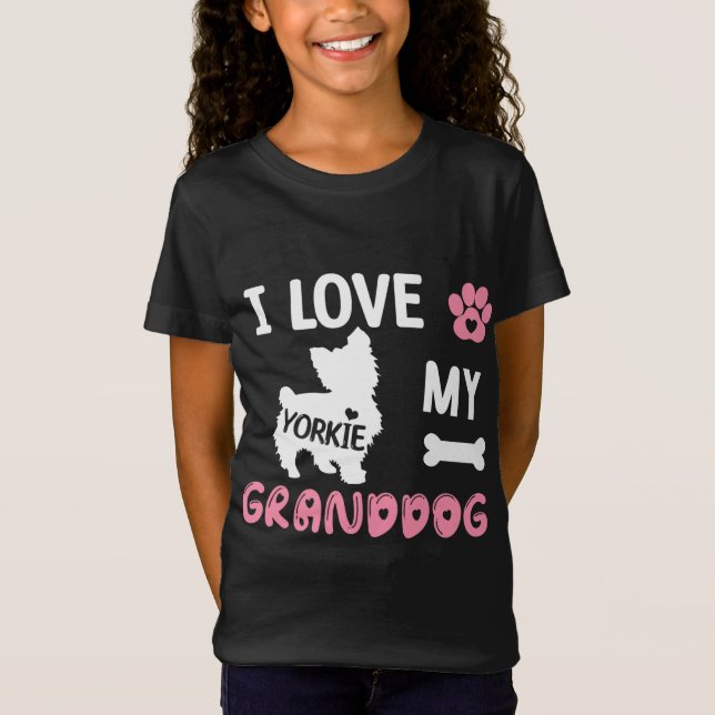 Camiseta Yorkie Dog Grandma Gifts I Love My Granddog Yorkie (Anverso)