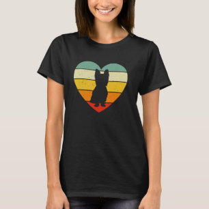 Camiseta Yorkie Dog Love Retro Vintage Heart Yorkshire Terr