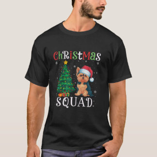 Camiseta Yorkie Dog Squad niños Chicas Árbol de Navidad Li