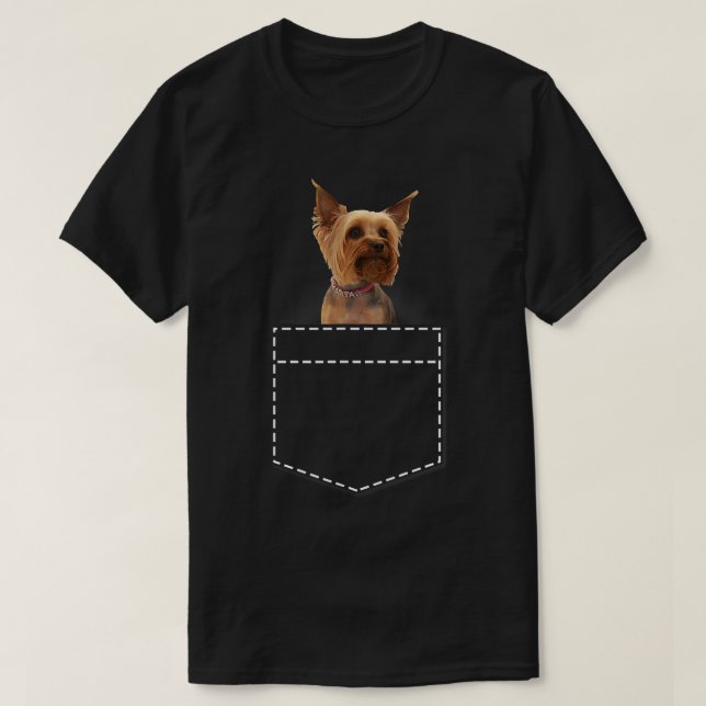 Camiseta Yorkie En Bolsillo Yorkshire Terrier (Diseño del anverso)