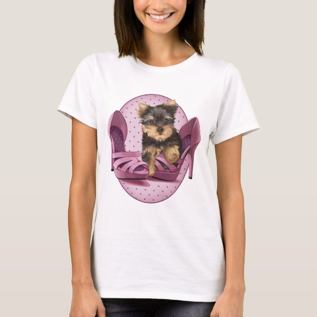 Camiseta Yorkie en zapato (Anverso)
