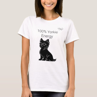 Camiseta Yorkie Energía Gafas Lindas Perro Mamá 