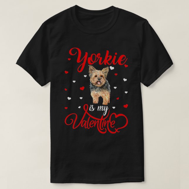 Camiseta Yorkie es mi día de San Valentín divertido (Diseño del anverso)