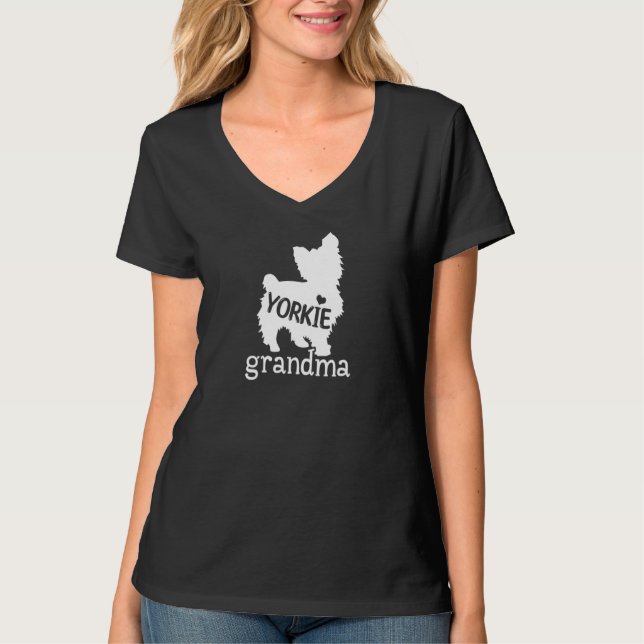 Camiseta Yorkie Grandma Cute Yorkie Mascota Mamá Navidades (Anverso)