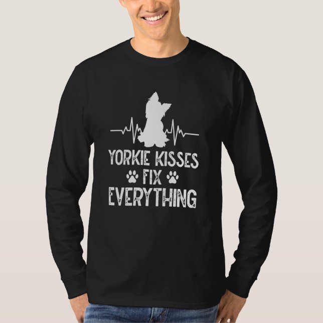 Camiseta Yorkie Kisses Fix Everything Yorkshire Terrier Hum (Anverso)