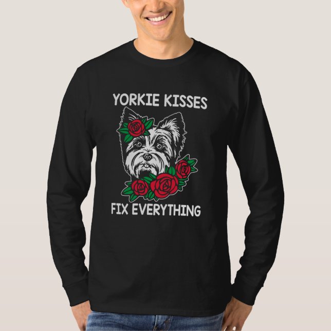 Camiseta Yorkie Kisses Fix Everything Yorkshire Terrier Hum (Anverso)