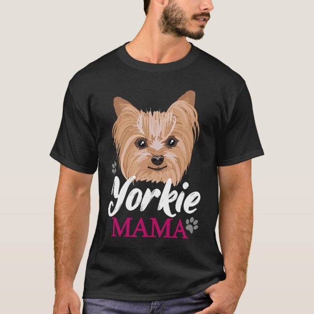 Camiseta Yorkie Mama Mother Cute Yorkshire Terrier Dog (Anverso)
