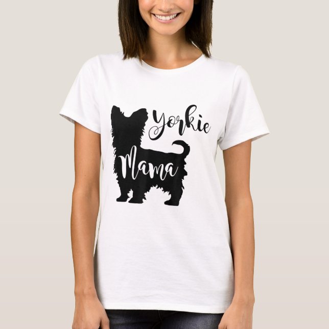 Camiseta Yorkie Mama Profile Yorkshire Terrier Fun Dog Mom (Anverso)