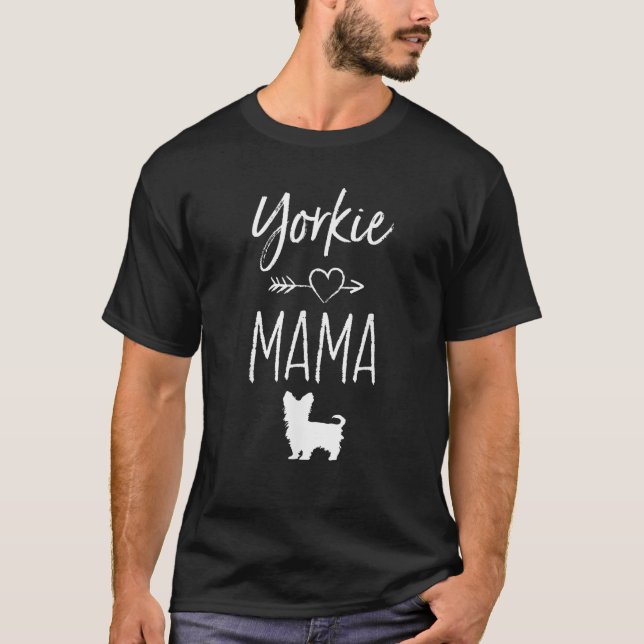 Camiseta Yorkie Mama T Shirt Funny Mascota Perro Lover Shir (Anverso)