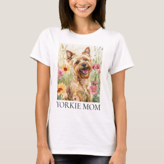 Camiseta Yorkie Mom Shirt - Watercolor Dog Gift Tee