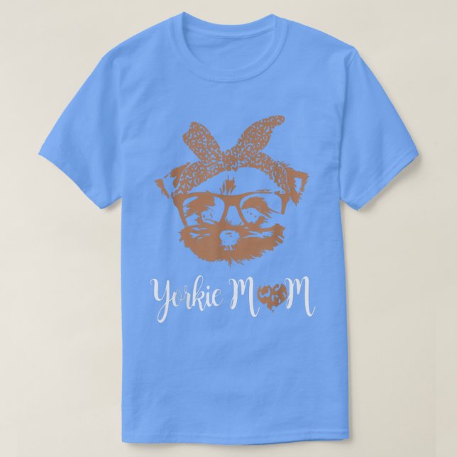 Camiseta Yorkie Mom Yorkshire Leopard Dog Aovers Madres Da (Diseño del anverso)