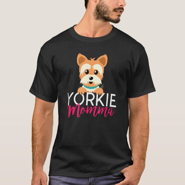 Camiseta Yorkie Momma gift mothers day dog love women (Anverso)