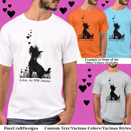 Camiseta Yorkie My Little Shadow Hearts Love Silhouette E7