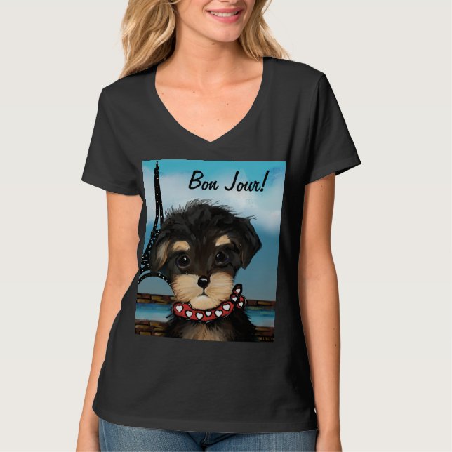 CAMISETA YORKIE POO EN PARÍS     (Anverso)