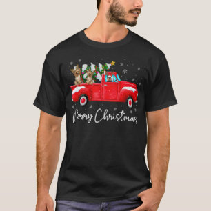 Camiseta Yorkie Red Truck Navidades Santa Hat Freestyle