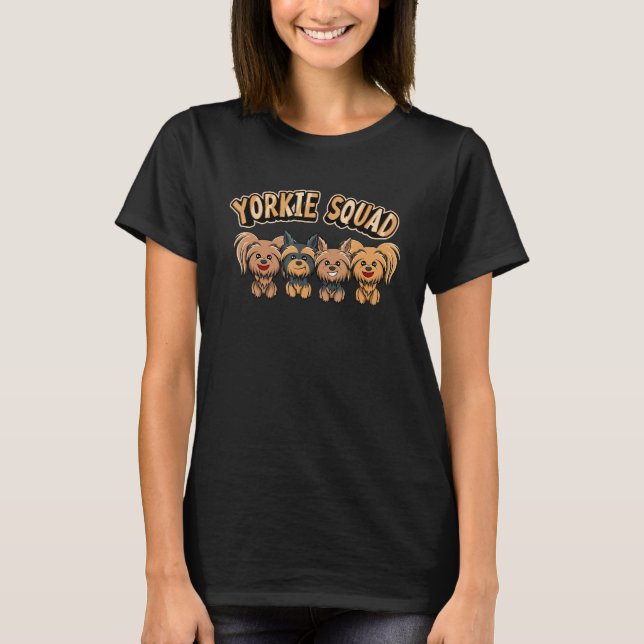 Camiseta Yorkie Squad Divertido Perro Yorkshire Terrier (Anverso)