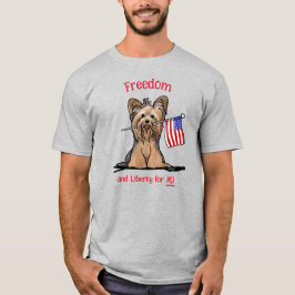 Camiseta Yorkie Terrier de la libertad de EE. UU.
