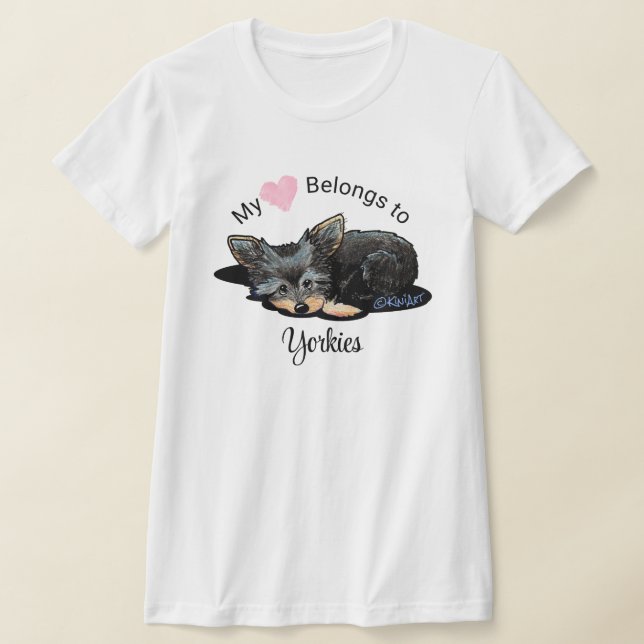Camiseta Yorkie Terrier Mi Corazón Pertenece (Distribución)