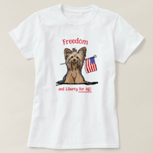 Camiseta Yorkie Terrier USA Freedom