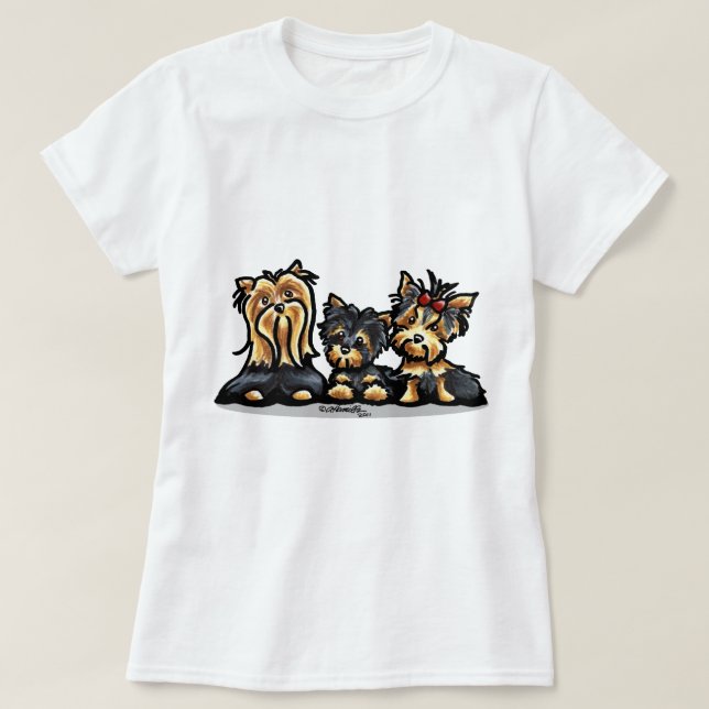 Camiseta Yorkie Trio (Diseño del anverso)