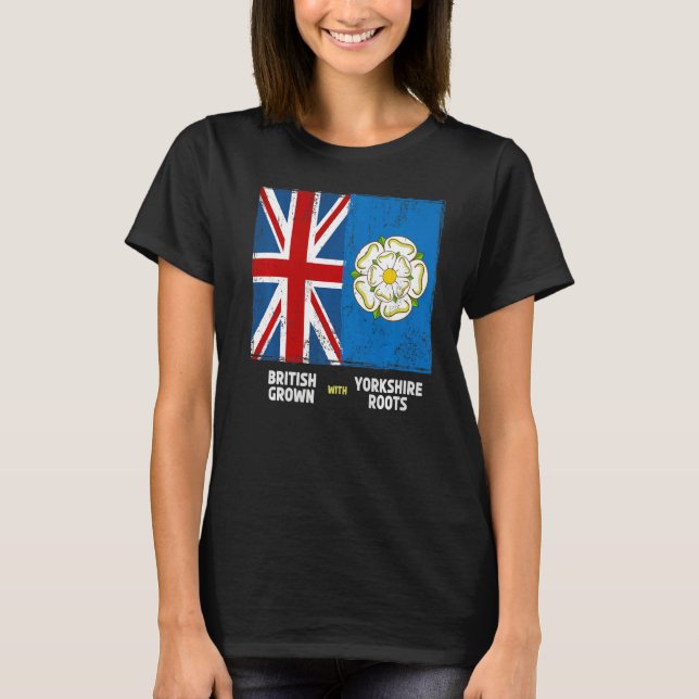 Camiseta Yorkshire Roots & British Grown Idea Con Rosa De (Anverso)