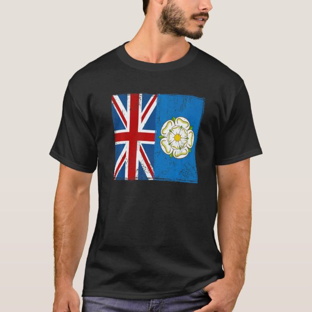 Camiseta Yorkshire Roots & British Grown Idea With Rose Of  (Anverso)