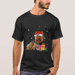 Camiseta Yorkshire Santa Hat Navidades Dog Funny Dog Tees C