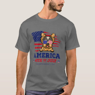 Camiseta Yorkshire Terrier Bandera Estadounidense USA 4 De 