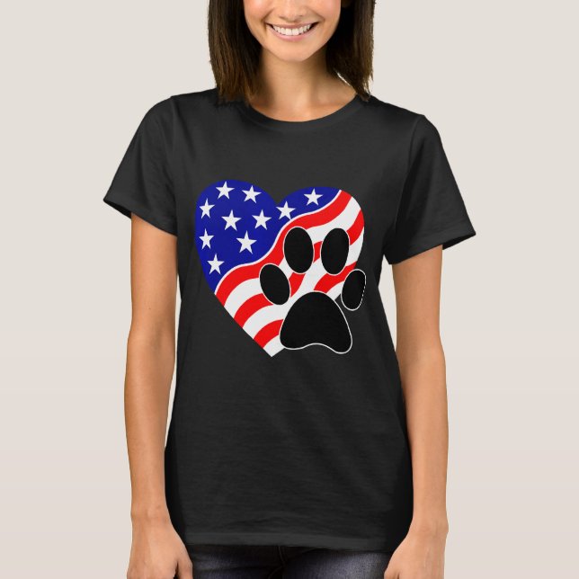 Camiseta Yorkshire Terrier Cat Paw Prin Th Of July (Anverso)