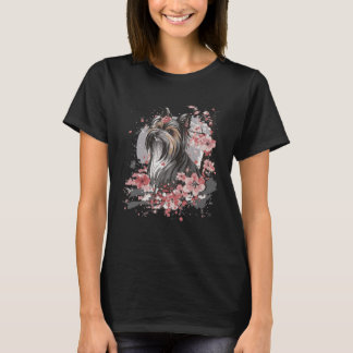 Camiseta Yorkshire Terrier Cherry Blossom Perro Raza Japane
