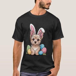 Camiseta Yorkshire Terrier Conejo de Pascua Huevos Caza Div