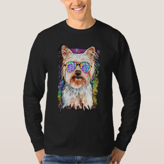 Camiseta Yorkshire Terrier de tinte ligado acuarela Yorkie