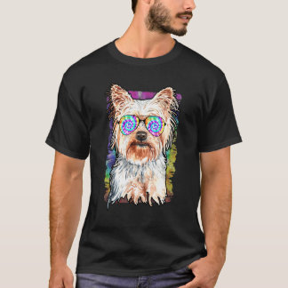 Camiseta Yorkshire Terrier de Tinte Tie Dye Acuarela Yorkie