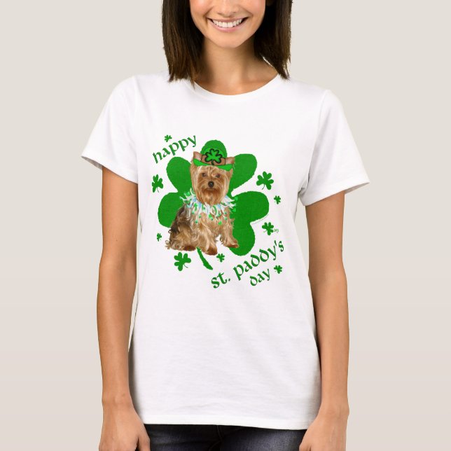 Camiseta Yorkshire Terrier Día de San Patricio (Anverso)