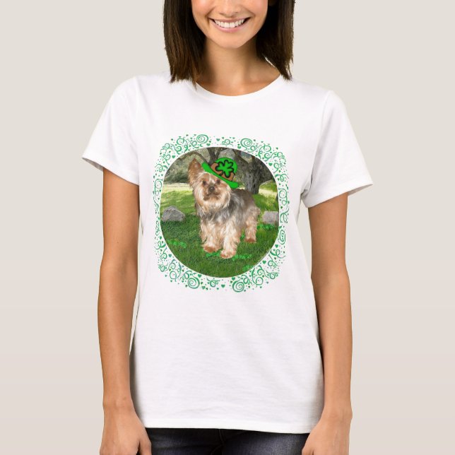 Camiseta Yorkshire Terrier Día de San Patricio (Anverso)